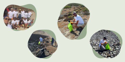 Equipo de bioksan limpiando playas